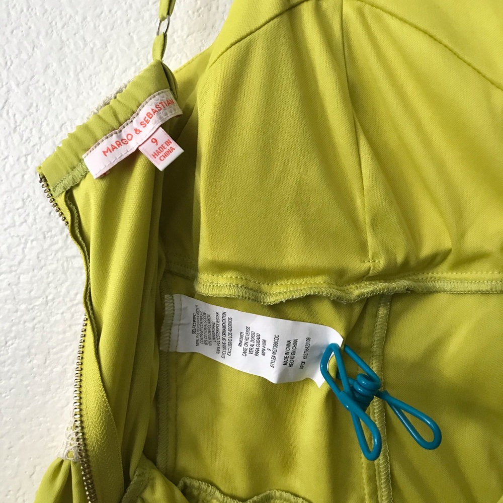 Margo & Sebastian Chartreuse Dress! Summer dress! - Picture 7 of 7